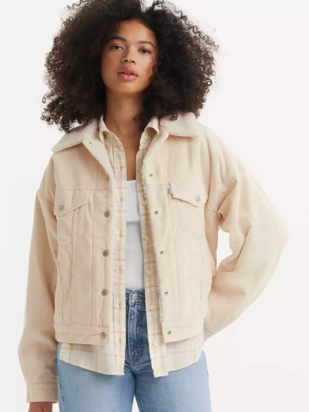 Levi's Original Corduroy Sherpa Trucker Jacket Size:1X